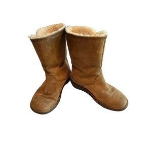 Ugg Sherpa Lined Leather and Sheepskin Booties size 6‎